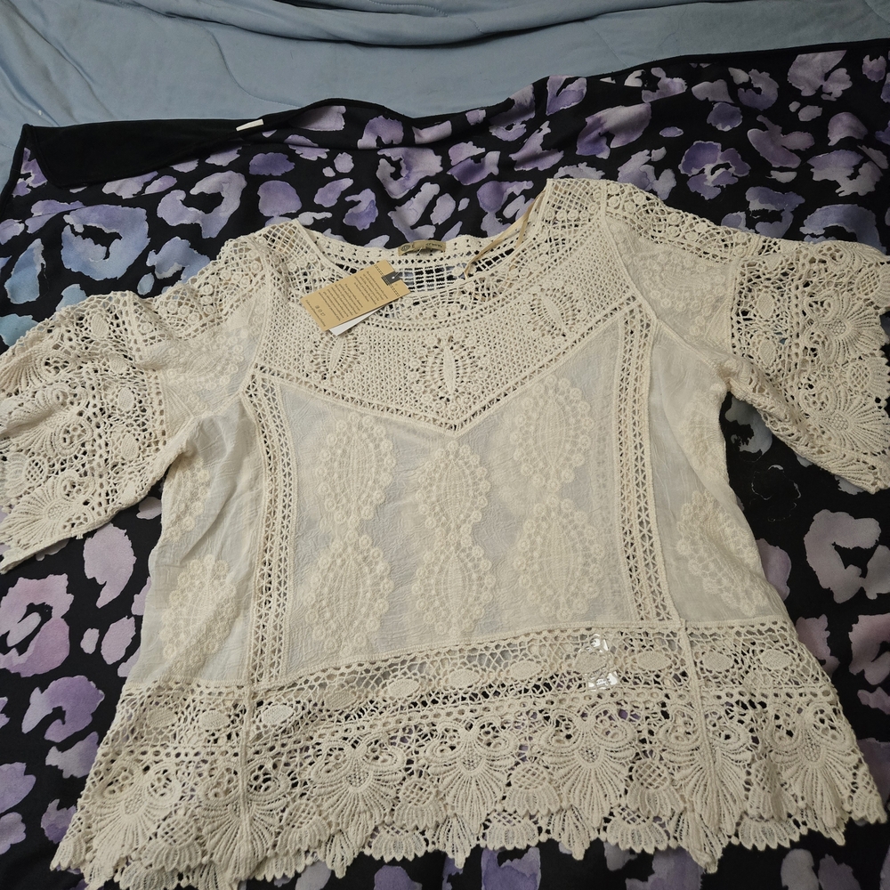 Democracy Cream Lace Blouse